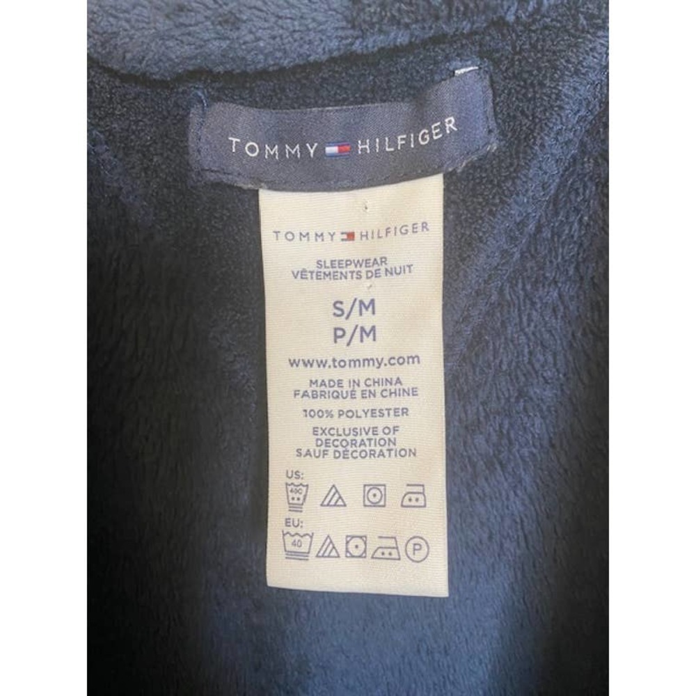 Tommy Hilfiger Sz S/M ~ Navy Blue Robe 100% Poly - Picture 6 of 6